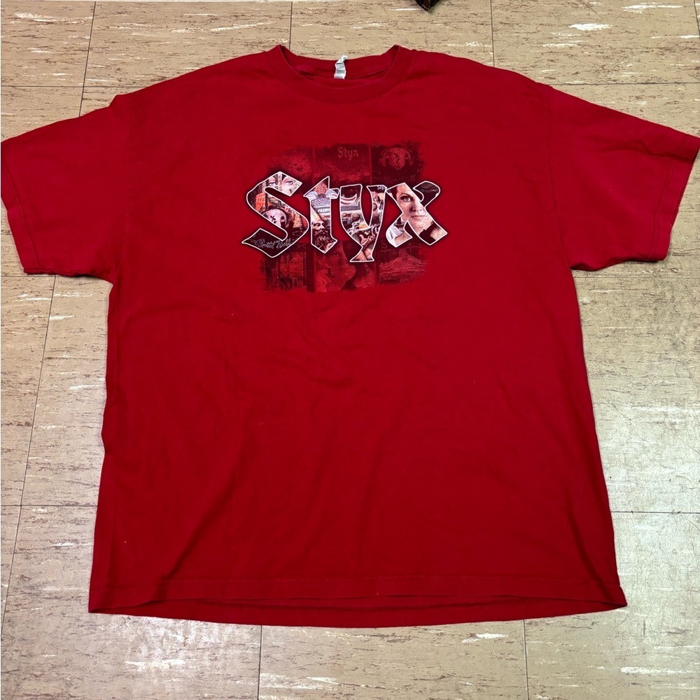 Styx World Tour Band Tee Shirt Red 2X